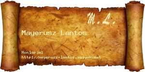 Mayerusz Lantos névjegykártya